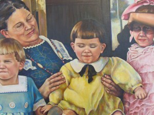Detail from a painted family portrait - early 1900's by Penny Saville Fregeau