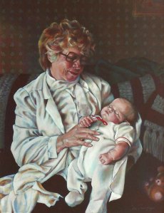 A portrait of my mother and daughter